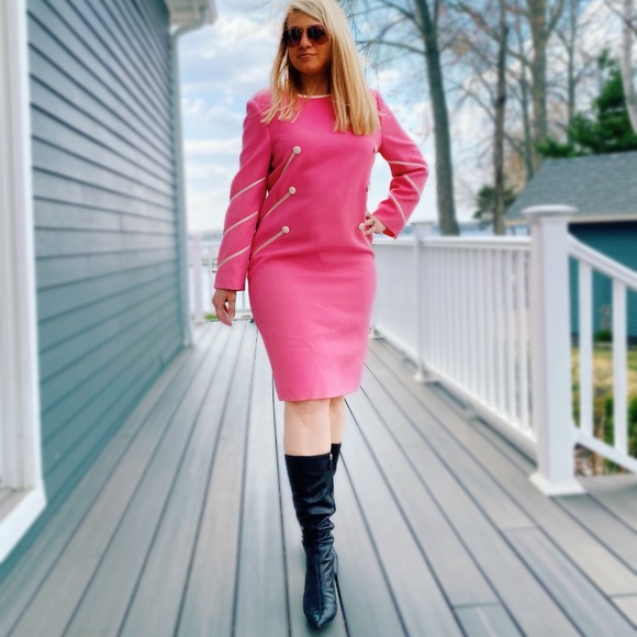 🌟Vintage🌟 1960's Galanos Mid Mod Crepe Dress - Picture 1 of 7